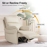 AIRSKY Genuine Leather Recliner Chair, Top Grain Leather, Italian Water-Washing Process, Lazy boy Recliner Chair, for Living Room, Theater Seating, Bedroom. R1, Beige AIRSKY