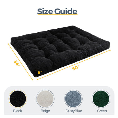 MAXYOYO 6" Futon Mattress Full Size, Thick Boucle Futons Sofa Couch Bed Sleeper Sofa Bed Floor Mattress for Adults, Shredded Foam Filling (Frame Not Included), Black