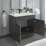 Grey Shaker Sink Base Bathroom Vanity 24"/30"/36" Width (36" Width) WoodArtSupply