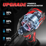 Revvstark Impact Wrench, Max Torque 295 Ft-lbs / 400 N.m Cordless 1/2 Impact Driver, 20V 3000RPM Brushless Motor, 2.0Ah Li-ion Battery and Fast Charger, 4 Pcs Sockets Included Revvstark