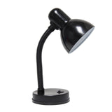 Simple Designs LD1003-BLK Basic Metal Desk Lamp with Flexible Hose Neck for Office, Living Room, Bedroom, College Dorm, Bookshelf, Black Simple Designs