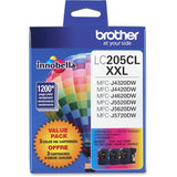 Brother Genuine Super High Yield Color Ink Cartridge, LC2053PKS, Replacement Color Ink Three Pack, Includes 1 Cartridge Each of Cyan, Magenta & Yellow, Page Yield Up To 1200 Pages/Cartridge, LC205 Brother