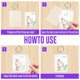 Visen 12 Pcs Acrylic Keychain Blank,Clear Rectangle Keyring Holder,Picture Keychains,Transparent Acrylic Ornaments,Custom Personalised Photo Insert Keychain,Key Rings for DIY Projects and Craf Visen