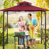 ABCCANOPY 8'x 5' Grill Gazebo Canopy - Outdoor BBQ Gazebo Shelter with LED Light, Patio Canopy Tent for Barbecue and Picnic (Burgundy) ABCCANOPY