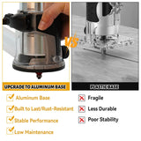 SYWAN Cordless Power Router for DeWalt 20V Battery (Bare Tool), Brushless Trim Router with 15PCS 1/4" Bits, 6 Variable Speeds Router Tool for Woodworking, 800W 10000-30000min/r SYWAN