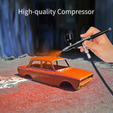 Crpen Airbrush Kit with Compressor 50PSI High Pressure Air Brush Set Non-Clogging Airbrush Gun Cordless Rechargeable Airbrush Kit for Painting,Nail Art,Barber,Makeup,Cake Decor (Black) crpen