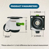 4 Pack Leveling Casters with Ratchet Handle, Adjustable Heavy Duty Casters, Retractable and 360 Degree Swivel Castors, Quiet and Floor-Friendly, for Workbench, Equipment, Swivel Castor Wheels (T60) LSWhee