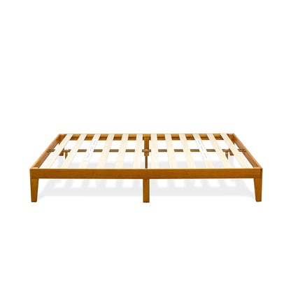 Elegant Oak Full Size Platform Bed Frame by East West Furniture - WoodArtSupply