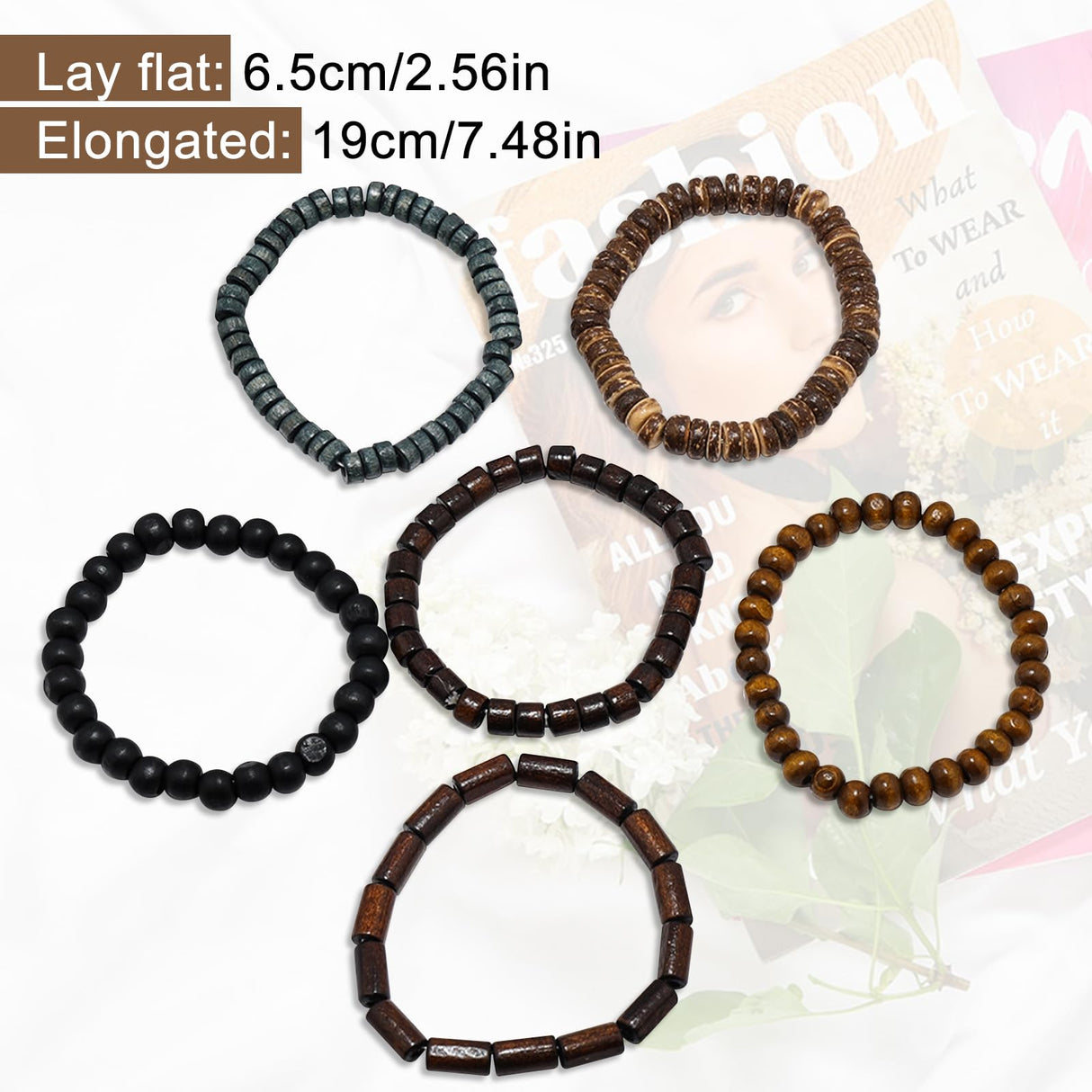 JAVMOO Wooden Beads Bracelet for Men Leather Wrap Hemp Cords Wood Beads Ethnic Tribal Bracelets Wooden Wristbands JAVMOO
