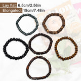 JAVMOO Wooden Beads Bracelet for Men Leather Wrap Hemp Cords Wood Beads Ethnic Tribal Bracelets Wooden Wristbands JAVMOO