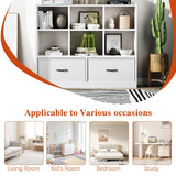 Adompacat Cube Bookshelf Storage Organizer Bookcase,8 Cube Open Mid-Centur Shelf,Freestanding Display Bookshelve, Modern Wide Toy Shelf with Drawers for Bedroom Living Room Office(White) Adompacat