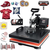 VEVOR Heat Press Machine 8 in 1 Combo Heat Press 15x15 Inch Heat Transfer Machine 360-Degree Swing Away Digital Tshirt Press Multifunction Heat Transfer Sublimation for T Shirts Mugs Hats Plates Caps VEVOR