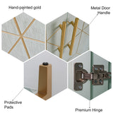 HLR Green Accent Cabinet with Gold Trim,Storage Cabinet with 2 Doors,Modern Wooden Sideboard for Living Room, Kitchen, Office and Hallway HLR