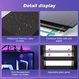 Viplive LED TV Stand for 55/60/ 65 Inch TV, TV Stand Table with PS5 Cabinet & Power Outlet, Black TV Stand for Living Room with Storage Drawer, TV Entertainment Center with RGB Lights for Bedroom Viplive