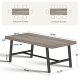 IDEALHOUSE 70 Inch Farmhouse Dining Table for 6 to 8, Large Rectangular Dinner Table for Dining Room, Home Office, Living Room, Gray IDEALHOUSE
