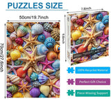 Jigsaw Puzzles for Adults 1000 Pieces-Colorful Seashell and Starfish, 1000 Piece Puzzle for Adults with Letter on Back No Dust, with 1:1 Poster(27.6"x19.7") kepovin