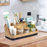 Detachable 7-Slot Wood Bathroom Organizer for Kids' Toothbrushes and Toiletries by GFWARE GFWARE