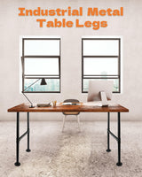 MUZIK 30 Inch Industrial Table Legs, 2 Pack Grey Steel Metal Pipes Vintage Furniture Legs, for Coffee and End Table Legs, 30 in H x 14 in W MUZIK