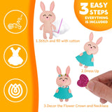 Cymbana Kid Sewing Craft Kit to Make a Friend for Beginner Felt Craft Learn to Sew, Panda Fox Bunny Raccoon Bear 5 Animals Cymbana