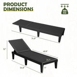 Devoko Outdoor Chaise Lounge Chair Set of 2 for Outside Pool Patio, Adjustable Waterproof Easy Assembly Chaise Lounge Outdoor (Black) Devoko