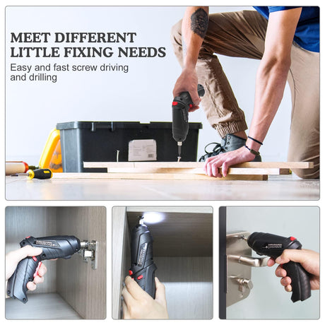 Cordless Electric Screwdriver, 3.6V Rechargeable Power Screwdriver with 47 pcs Accessories, usb charging, 3Nm Screw Gun, mini Carrying screwdriver set with LED Light for Electric Power Drill Set MYMULIKE