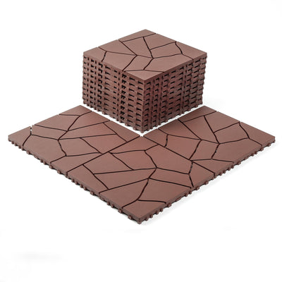 Porch Plastic Outdoor Interlocking Deck Tiles, 44 Pack Patio Flooring, 12"x12" Interlocking Decking Tiles Outdoor Or Indoor All Weather Use, Waterproof Patio Pavers for Pool Balcony Backyard Porch