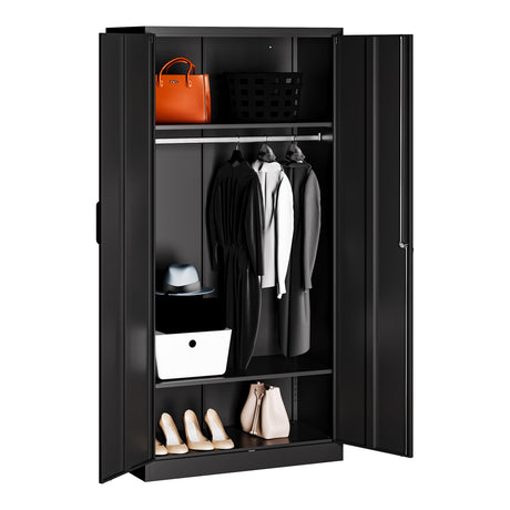 SISESOL Metal Storage Cabinets Locker with Locker Shelf, 72" Armoire Wardrobe Closet with Hanging Rod Storage Locker, Wardrobe Cabinet for Bathroom Storage Cabinet with Doors Lockers for Employees SISESOL