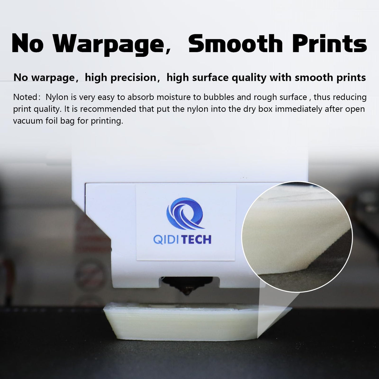 R QIDI TECHNOLOGY 3D Printer Nylon Filament, UltraPA Filament 1.75mm 1KG Spool, Natural,Strong & Tough R QIDI TECHNOLOGY