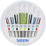 SINGER Tapestry Needles in Dial Compact, Assorted Sized Sewing Needles, Sizes 22, 24, 26, 28, Set of 24 SINGER