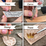 ArtSkills Leather Working Kit, Leather Tooling Kit with Tools, Stamps, Arts and Crafts Adult Project Kits, 80 pc ArtSkills