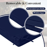 Basic Beyond Outdoor Chair Cushions for Patio Furniture, Waterproof Outdoor Seat Cushions Set of 4 19 x 19, Patio Chair Cushions Set of 4 with Ties and Handle, Navy Blue Basic Beyond
