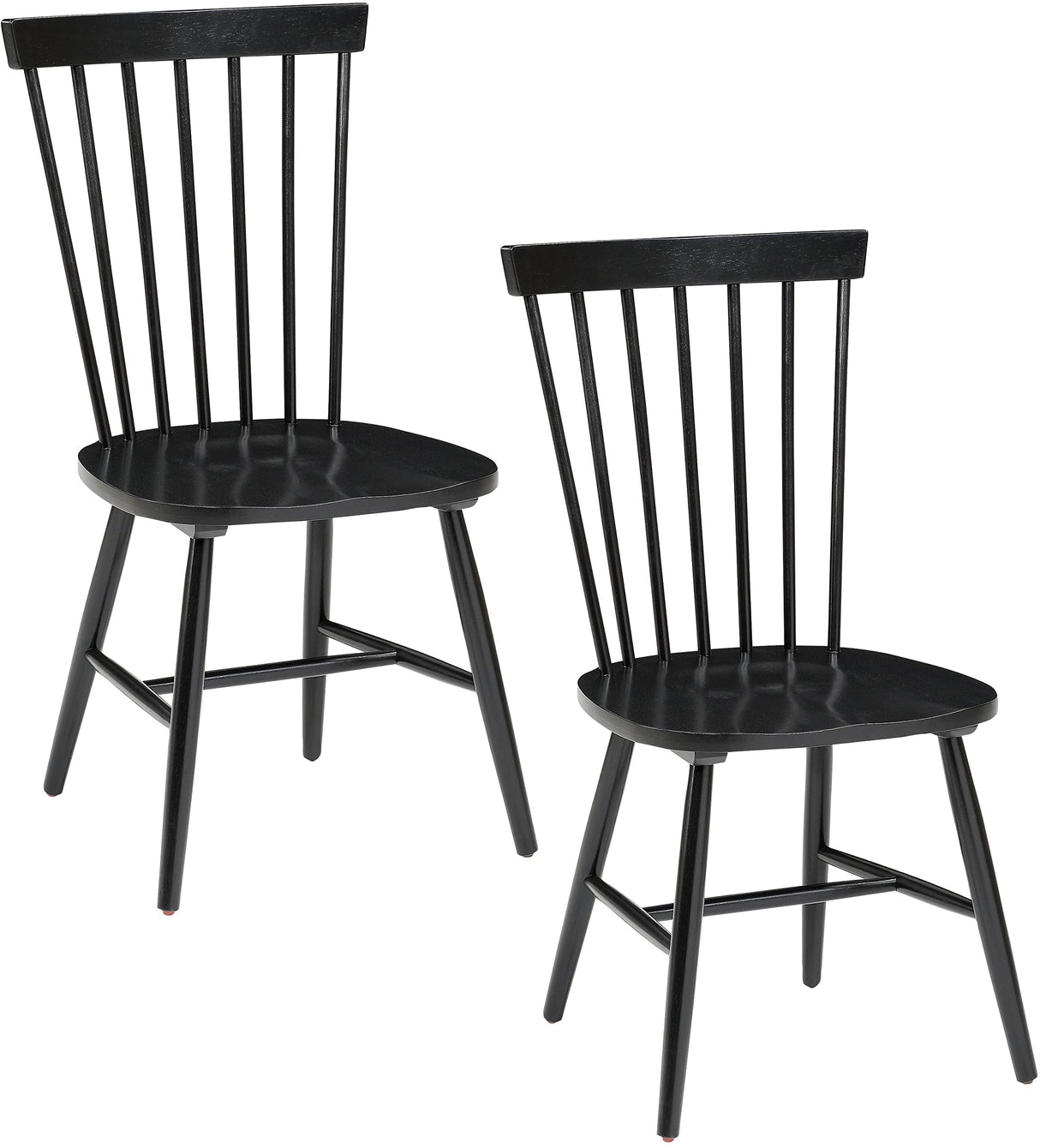 OSP Home Furnishings Eagle Ridge Traditional Windsor Style Solid Wood Dining Chairs 2-Pack, Black OSP Home Furnishings