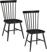 OSP Home Furnishings Eagle Ridge Traditional Windsor Style Solid Wood Dining Chairs 2-Pack, Black OSP Home Furnishings