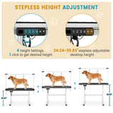 Garveelife Electric Dog Grooming Table, 46" Heavy Duty Pet Grooming Table w/Table Top & Overhead Arm Height Stepless Adjustable GarveeLife