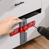 Ruitool Cabinet Hardware Jig Tool, Aluminium Alloy Cabinet Handle Install Template Tool, Adjustable Punch Locator Drill Template Guide, Cabinet Hole RUITOOL