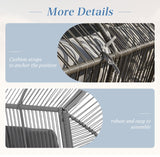 ECOTOUGE Patio Double Egg Chair, Indoor Outdoor Oversized Loveseat, 2 Person Extra Large Wicker Lounge Rocking Glider Chairs w/Thicken Padded Cushions and Pillow for Garden Balcony Sunroom, Grey ECOTOUGE