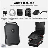 VAULTEK LifePod 20 Full-Size Biometric Lockable Weatherproof Case with Built-in Lock, Steel Security Cable, & TSA Handgun Case or Car Safe, Portable Travel Pistol Safe/Titanium Gray/Biometric VAULTEK