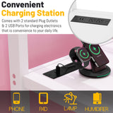 Queen Size Loft Bed with Desk,Metal Heavy Duty Queen Loft Beds with Stairs,Wardrobe and Shelves, High Gaming LoftBed with LED Light and USB Charging Station for Adults,Teens, White Mirightone