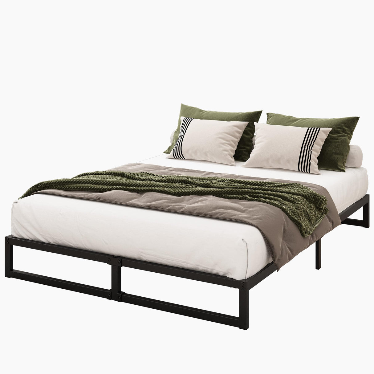 Lutown-Teen 8 Inch King Bed Frame Sturdy Mattress Foundation, Heavy Duty Metal Platform with Steel Slats Support No Box Spring Needed, Noise Free, Easy Assembly, Black Lutown-Teen