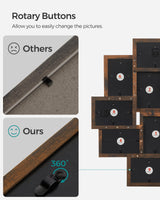 SONGMICS Collage Picture Frames, 4x6 Picture Frames Collage for Wall Decor, 10 Pack Photo Collage Frame for Gallery, Multi Family Picture Frame Set, Glass Front, Assembly Required, Rustic Brown SONGMICS