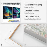 KYOQFVN 2 Pack Paint by Numbers Kit for Adults - Acrylic Easy Framed Canvas Arts and Crafts 8x12inch KYOQFVN