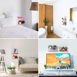 OAPRIRE Pink Acrylic Floating Shelves Set of 2 - Easily Expand Wall Space - Small Wall Shelf with Strong Adhesive for Bedroom, Kids' Room, Bathroom, etc OAPRIRE