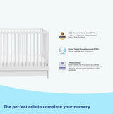 Graco Teddi 5-in-1 Convertible Crib with Drawer (White) – GREENGUARD Gold Certified, Crib with Drawer Combo, Full-Size Nursery Storage Drawer, Converts to Toddler Bed, Daybed and Full-Size Bed Graco