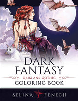 Dark Fantasy Coloring Book: Grim and Gothic (Fantasy Coloring by Selina) WoodArtSupply