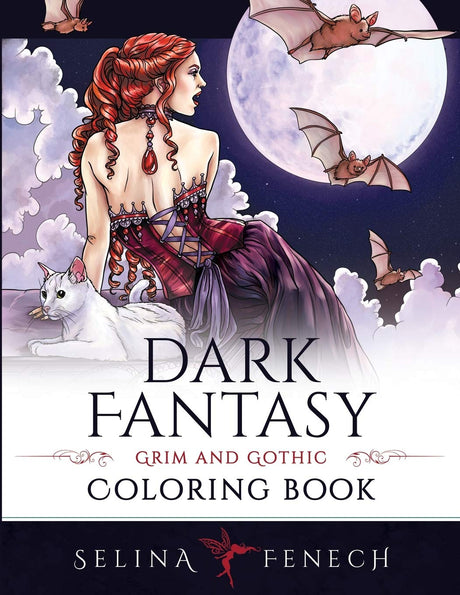 Dark Fantasy Coloring Book: Grim and Gothic (Fantasy Coloring by Selina) WoodArtSupply