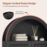 UPOSOJA Arched Bathroom Wall Cabinet, 20.3 x 30.5'' Over The Toilet Cabinet with Grille Door, Adjustable Shelf, Wall Mounted Cabinets for Bathroom Laundry Room Kitchen (Grille Door, 30IN) UPOSOJA