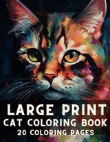 Large Print Cat Coloring Book For Adults: Relaxation, Stress Relief and Mindfullness For Cat Lovers WoodArtSupply