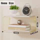 Filano Floating Nightstand White and Gold Wall Mounted Nightstand, Small Bedside Wall Shelves for Bedroom, Wood Floating Bed Side Table/Night Stand 2 Tiers Modern Decor Filano