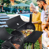 Outdoor Charcoal Grill with Smoker, Leonyo 14Inch Wide Charcoal Grill with Offset Smoker for Backyard Party Cooking, 438 Sq.in. BBQ Cooking Surface,Black Leonyo