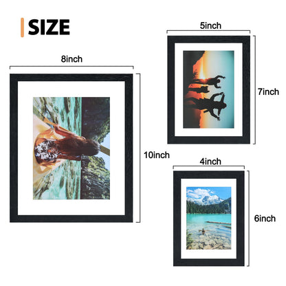 Fixwal Black Picture Frame Set, Picture Frames Collage 10 Pack for Wall or Tabletop with 8x10 5x7 4x6 Frames, Gallery Wall Frame Set, Hanging or Tabletop Display - WoodArtSupply